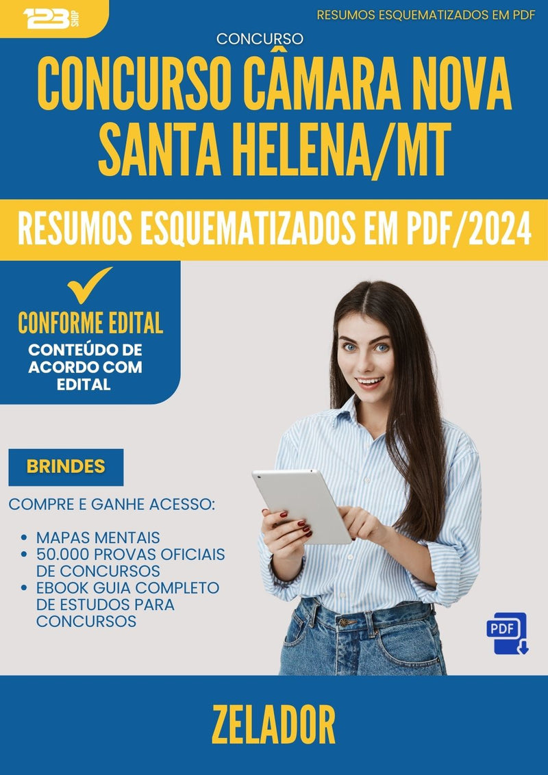 Resumos Esquematizados para Concurso Zelador Camara da Prefeitura Nova Santa Helena Mt 2024 - Conteúdo de Acordo com Edital
