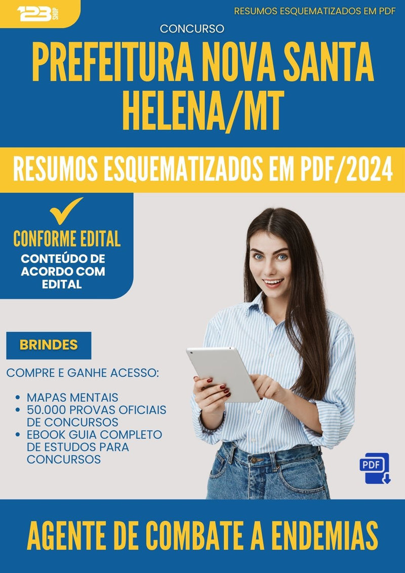 Resumos Esquematizados para Concurso Agente Combate A Endemias da Prefeitura Nova Santa Helena Mt 2024 - Conteúdo de Acordo com Edital