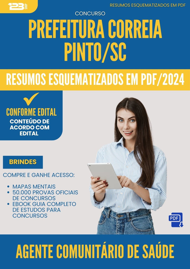 Resumos Esquematizados para Concurso Agente Comunitario De Saude da Prefeitura Correia Pinto Sc 2024 - Conteúdo de Acordo com Edital