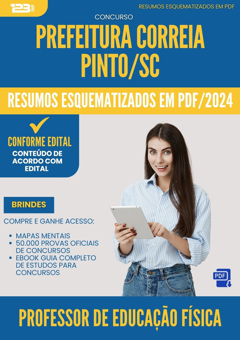 Resumos Esquematizados para Concurso Professor De Educacao Fisica da Prefeitura Correia Pinto Sc 2024 - Conteúdo de Acordo com Edital