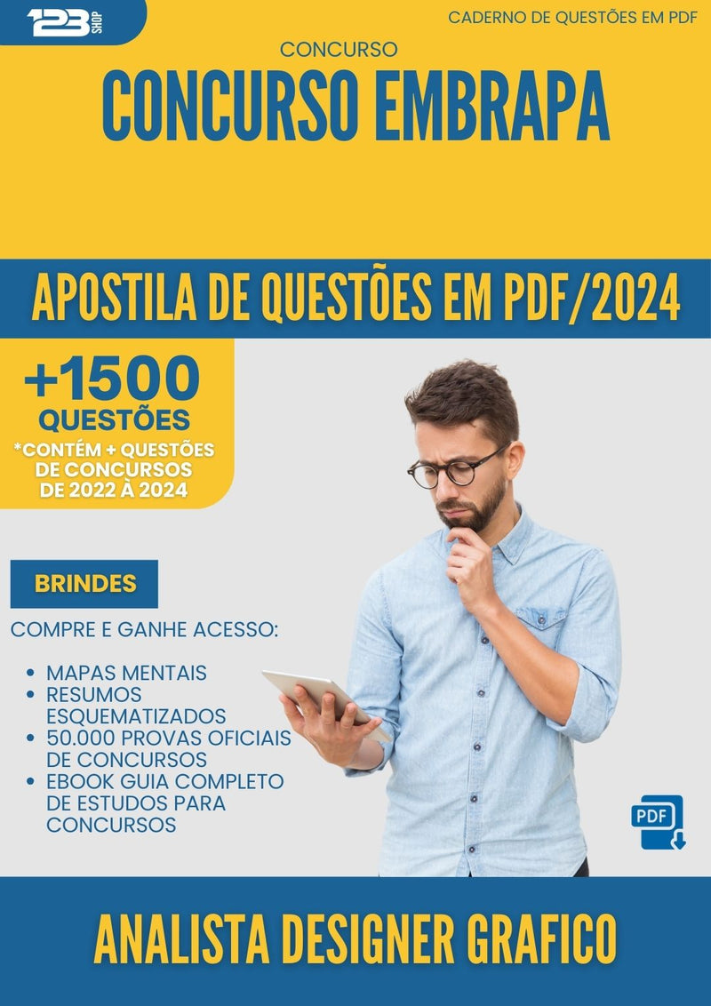 Apostila de Questões para Concurso Analista Designer Grafico Embrapa 2025 - Mais de 1.500 Questões