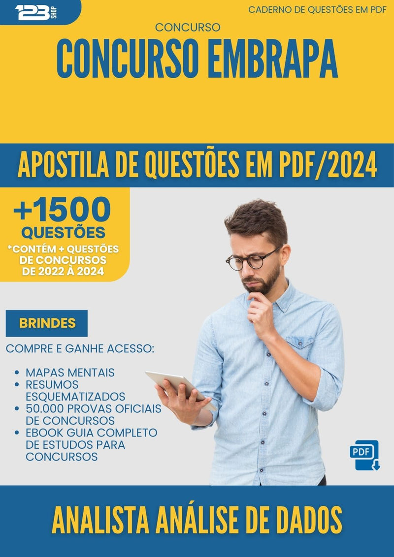 Apostila de Questões para Concurso Analista Analise De Dados Embrapa 2025 - Mais de 1.500 Questões