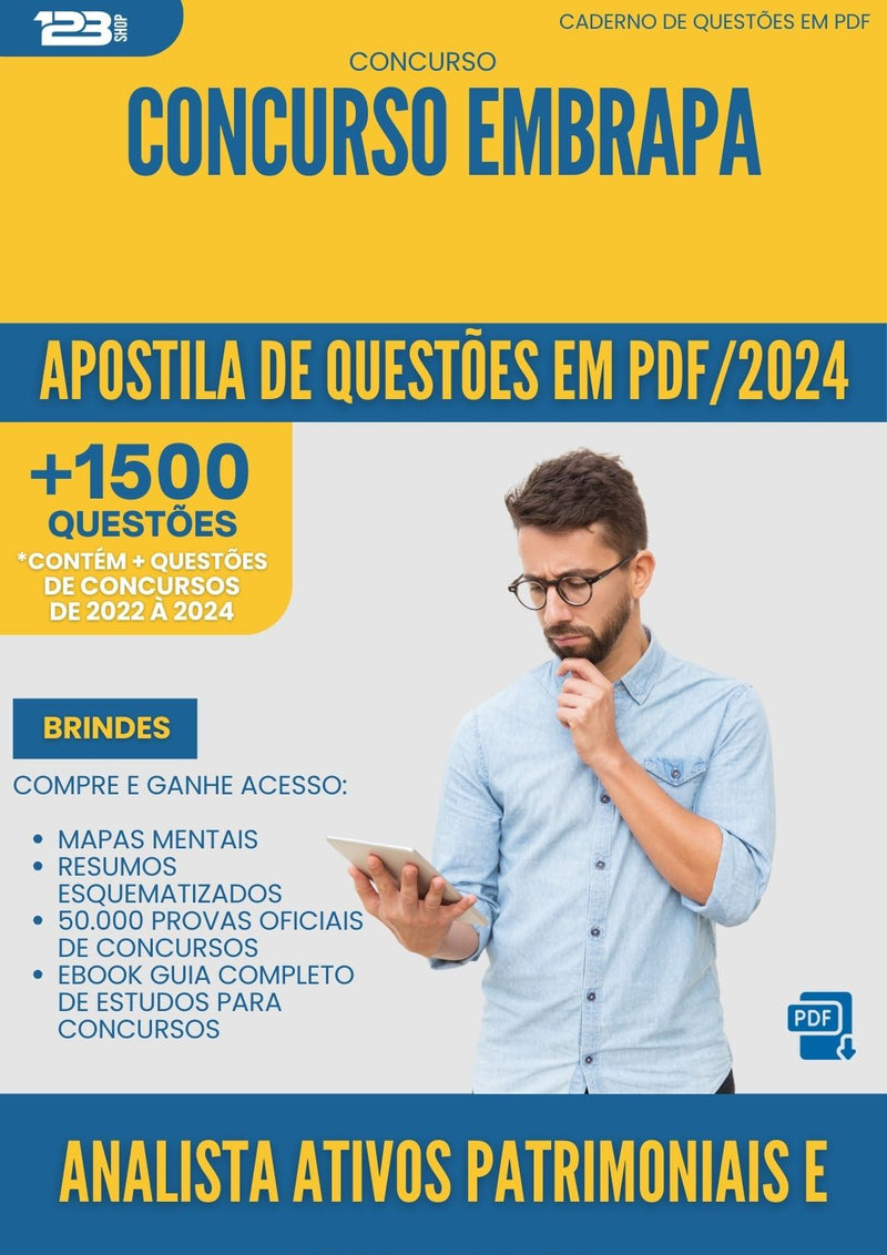 Apostila de Questões para Concurso Analista Ativos Patrimoniais E Imobiliarios Embrapa 2025 - Mais de 1.500 Questões