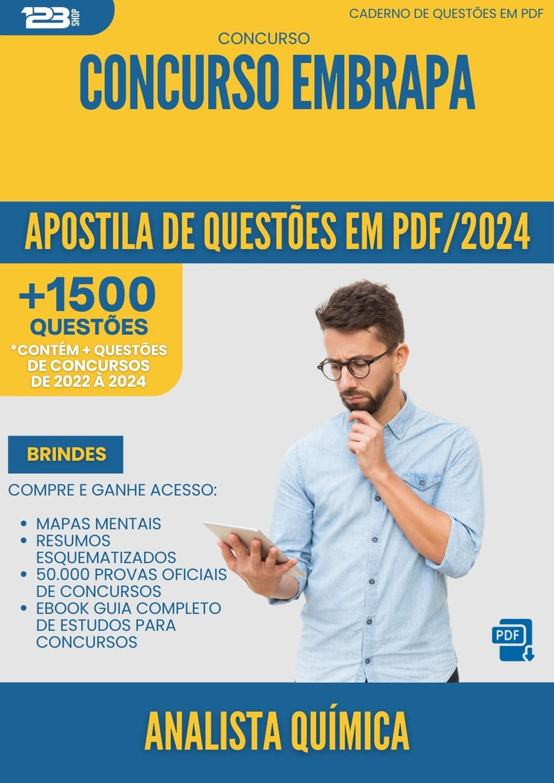 Apostila de Questões para Concurso Analista Quimica Embrapa 2025 - Mais de 1.500 Questões