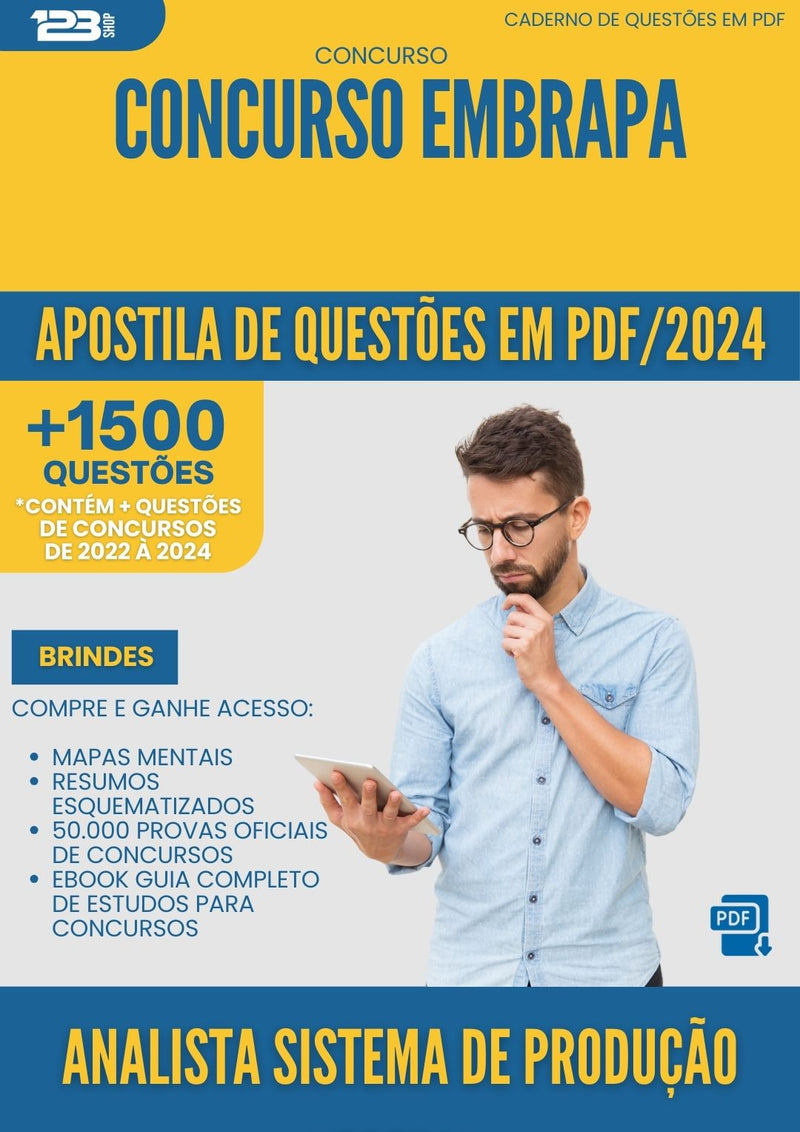 Apostila de Questões para Concurso Analista Sistema De Producao Vegetal Embrapa 2025 - Mais de 1.500 Questões