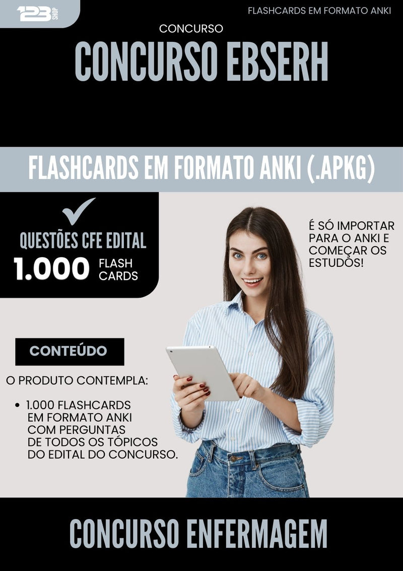 Flashcards para Concurso Enfermagem Ebserh 2025 - 1.000 Flashcards de Acordo com Edital