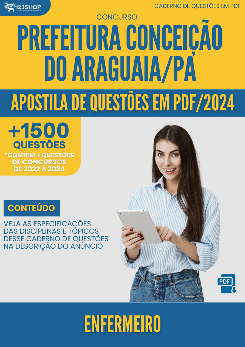 Apostila de Questões para Concurso Prefeitura Conceição do Araguaia PA 2024 Enfermeiro - Mais de 1.500 Questões | loja123shop