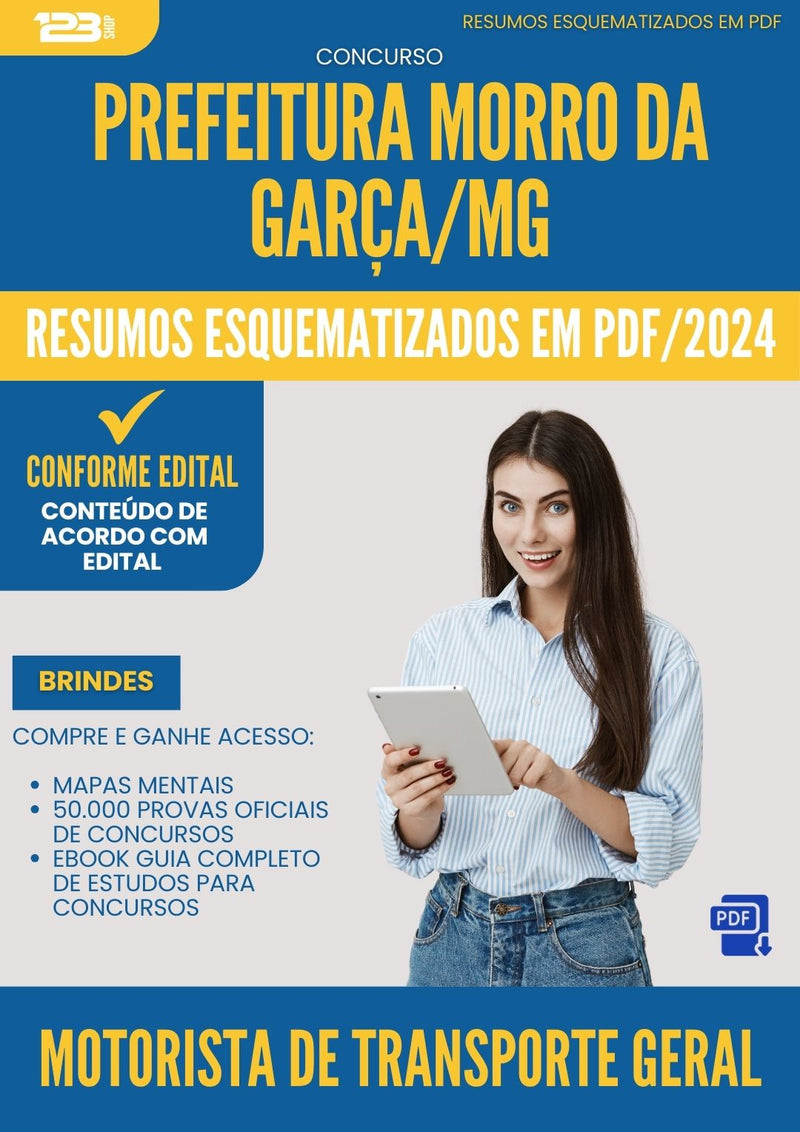 Resumos Esquematizados para Concurso Motorista De Transporte Geral Morro Da da Prefeitura Garca Mg 2025 - Conteúdo de Acordo com Edital