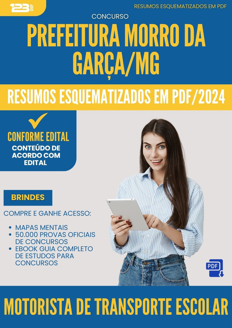 Resumos Esquematizados para Concurso Motorista De Transporte Escolar Morro Da da Prefeitura Garca Mg 2025 - Conteúdo de Acordo com Edital