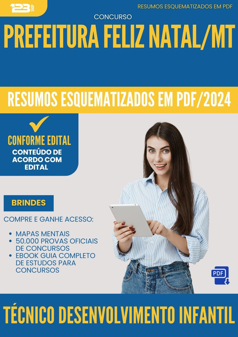 Resumos Esquematizados para Concurso Tecnico Desenvolvimento Infantil da Prefeitura Feliz Natal Mt 2025 - Conteúdo de Acordo com Edital