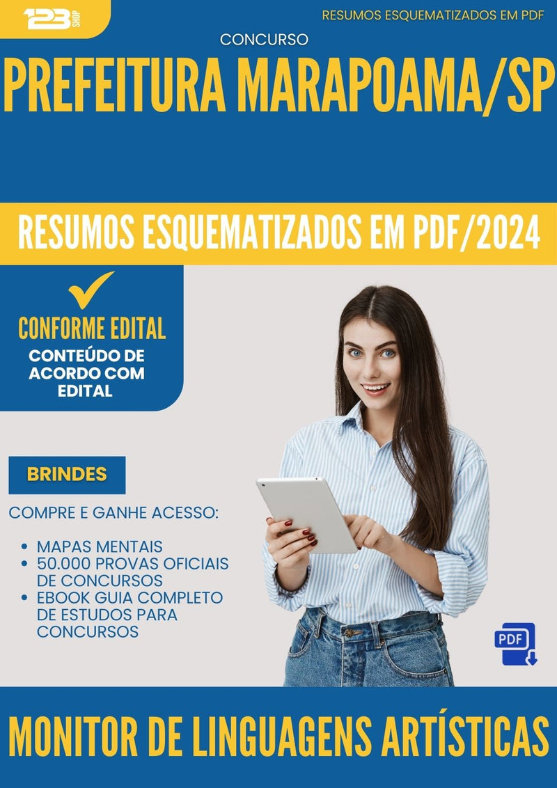 Resumos Esquematizados para Concurso Monitor De Linguagens Artisticas da Prefeitura Marapoama Sp 2025 - Conteúdo de Acordo com Edital