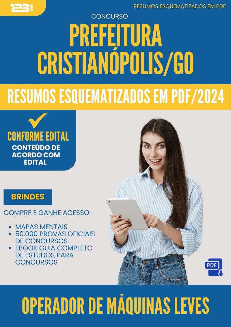 Resumos Esquematizados para Concurso Operador De Maquinas Leves da Prefeitura Cristianopolis Go 2025 - Conteúdo de Acordo com Edital