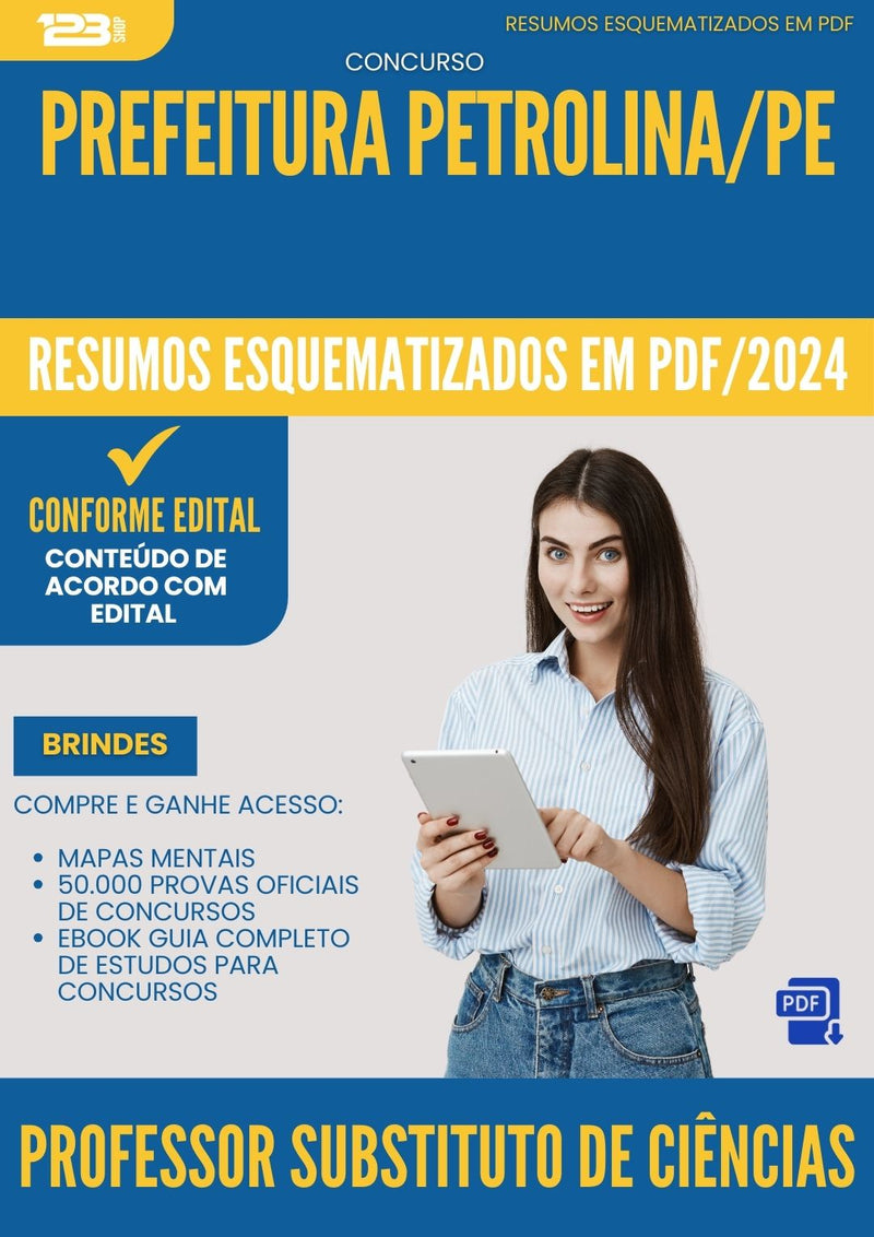 Resumos Esquematizados para Concurso Professor Substituto De Ciencias da Prefeitura Petrolina Pe 2025 - Conteúdo de Acordo com Edital