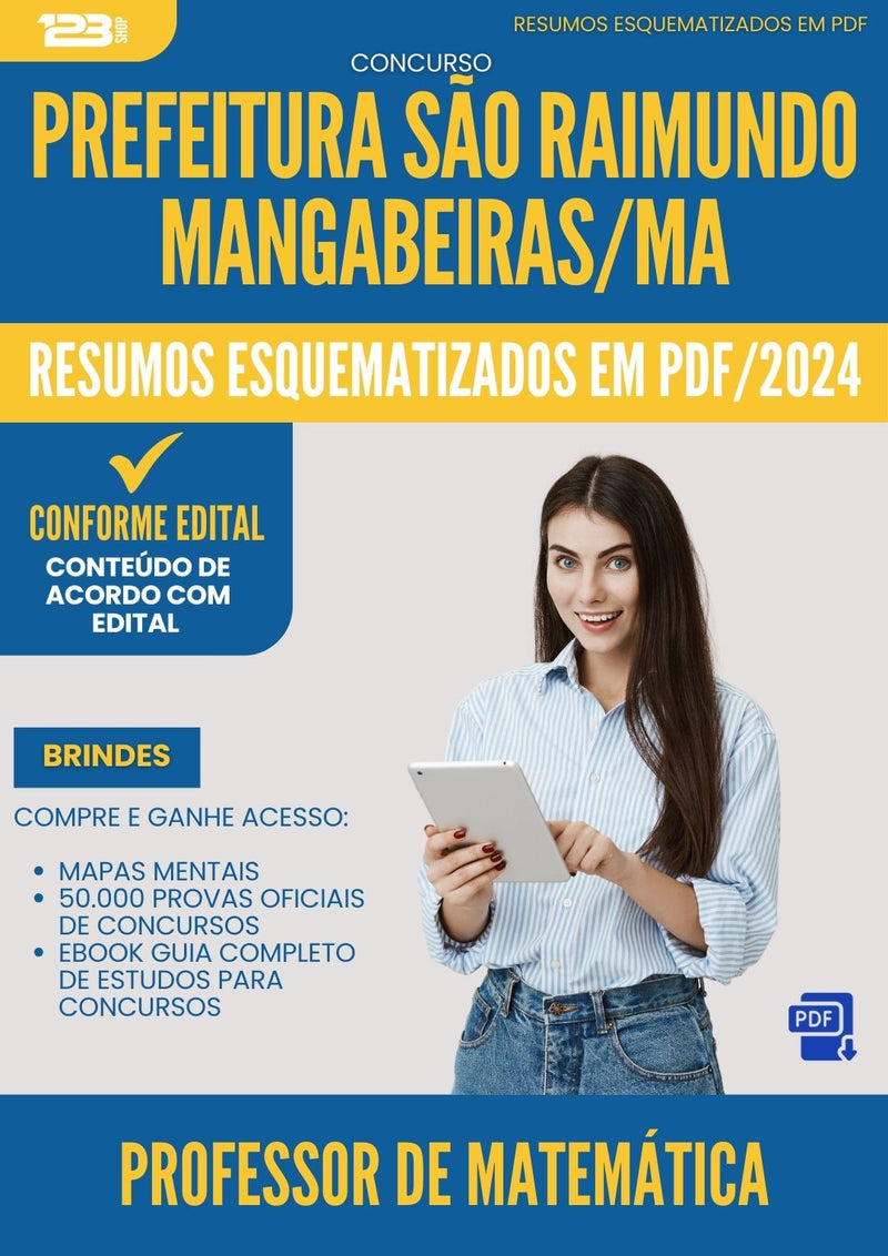 Resumos Esquematizados para Concurso Professor Matematica Sao Raimundo Mangabeiras 2025 - Conteúdo de Acordo com Edital