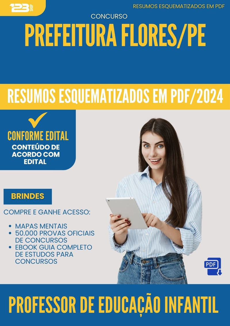 Resumos Esquematizados para Concurso Professor Educacao Infantil da Prefeitura Flores Pe 2025 - Conteúdo de Acordo com Edital