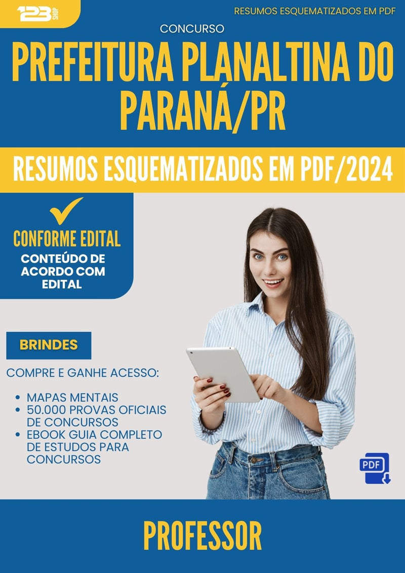 Resumos Esquematizados para Concurso Professor Planaltina Do da Prefeitura Parana Pr 2025 - Conteúdo de Acordo com Edital