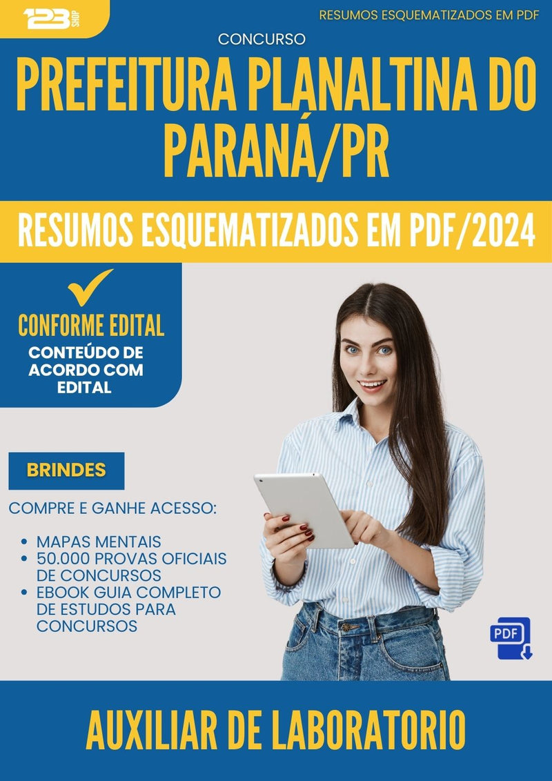Resumos Esquematizados para Concurso Auxiliar De Laboratorio Planaltina Do da Prefeitura Parana Pr 2025 - Conteúdo de Acordo com Edital