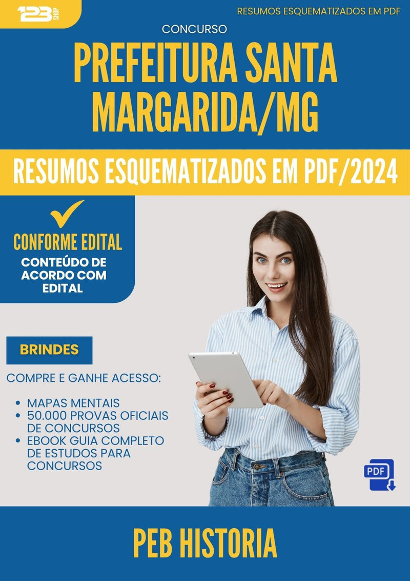 Resumos Esquematizados para Concurso Peb Historia da Prefeitura Santa Margarida Mg 2025 - Conteúdo de Acordo com Edital