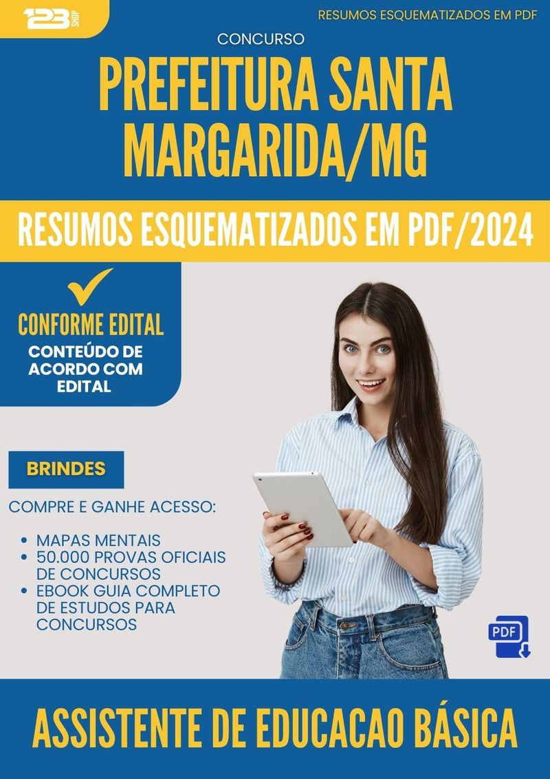 Resumos Esquematizados para Concurso Assistente De Educacao Basica da Prefeitura Santa Margarida Mg 2025 - Conteúdo de Acordo com Edital