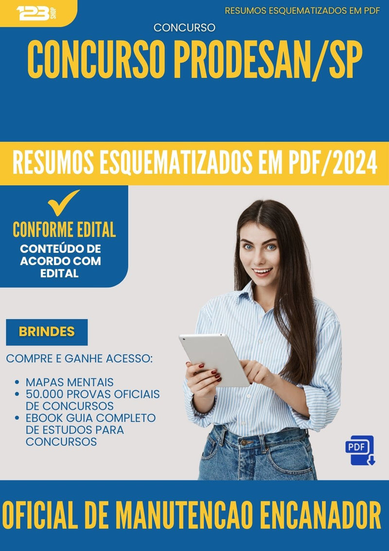 Resumos Esquematizados para Concurso Oficial De Manutencao Encanador Prodesan Sp 2025 - Conteúdo de Acordo com Edital