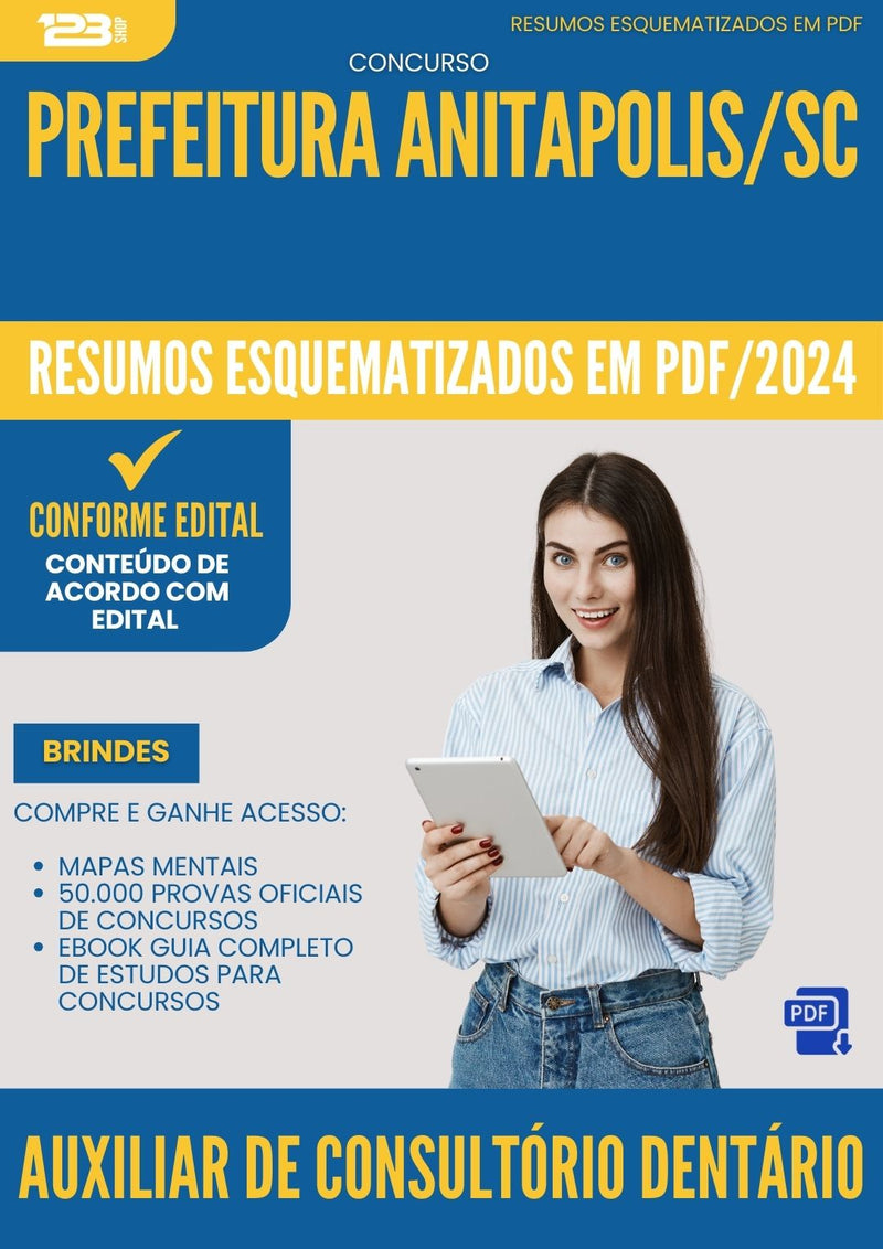 Resumos Esquematizados para Concurso Auxiliar De Consultorio Dentario Esf da Prefeitura Anitapolis Sc 2025 - Conteúdo de Acordo com Edital