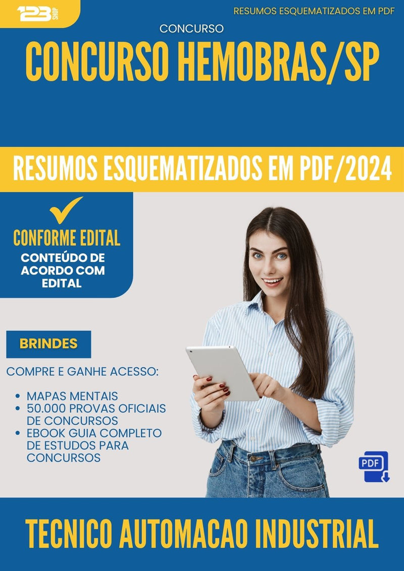 Resumos Esquematizados para Concurso Tecnico Automacao Industrial Hemobras 2025 - Conteúdo de Acordo com Edital