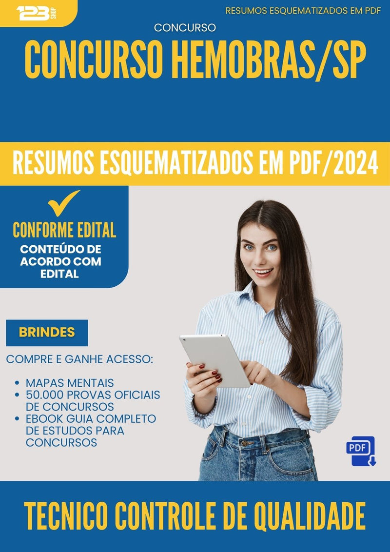 Resumos Esquematizados para Concurso Tecnico Controle De Qualidade Hemobras 2025 - Conteúdo de Acordo com Edital