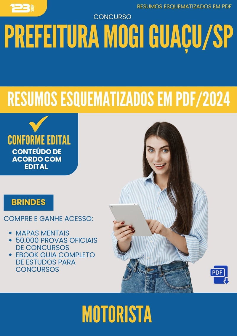 Resumos Esquematizados para Concurso Motorista da Prefeitura Mogi Guacu Sp 2025 - Conteúdo de Acordo com Edital