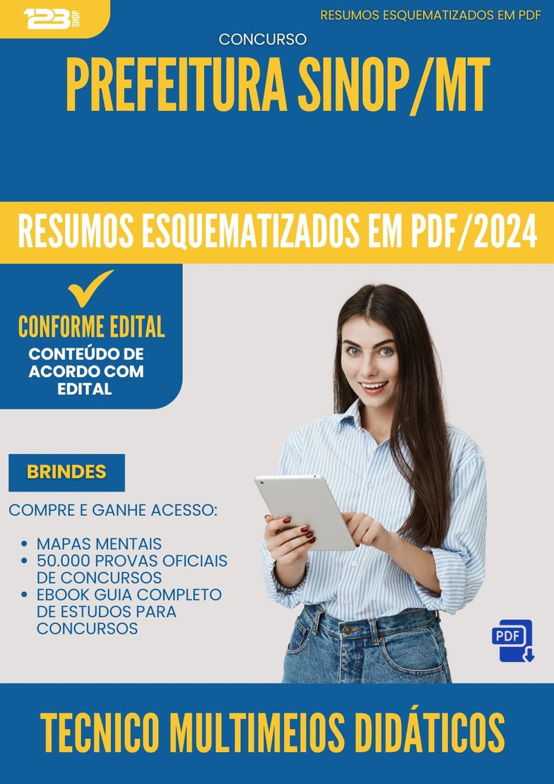Resumos Esquematizados para Concurso Tecnico Multimeios Didaticos da Prefeitura Sinop Mt 2025 - Conteúdo de Acordo com Edital