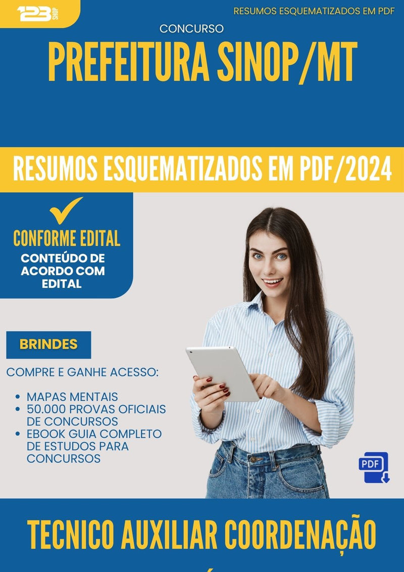 Resumos Esquematizados para Concurso Tecnico Auxiliar Coordenacao Pedagogica da Prefeitura Sinop Mt 2025 - Conteúdo de Acordo com Edital