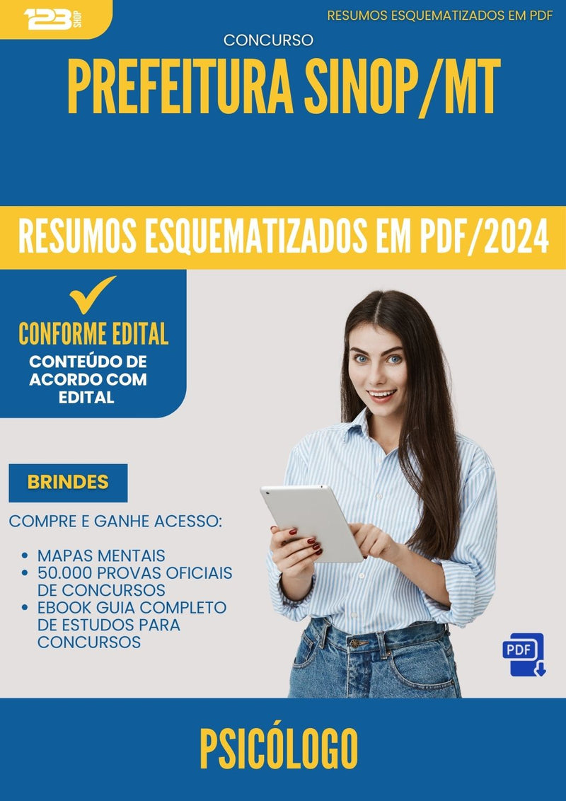 Resumos Esquematizados para Concurso Psicologo da Prefeitura Sinop Mt 2025 - Conteúdo de Acordo com Edital
