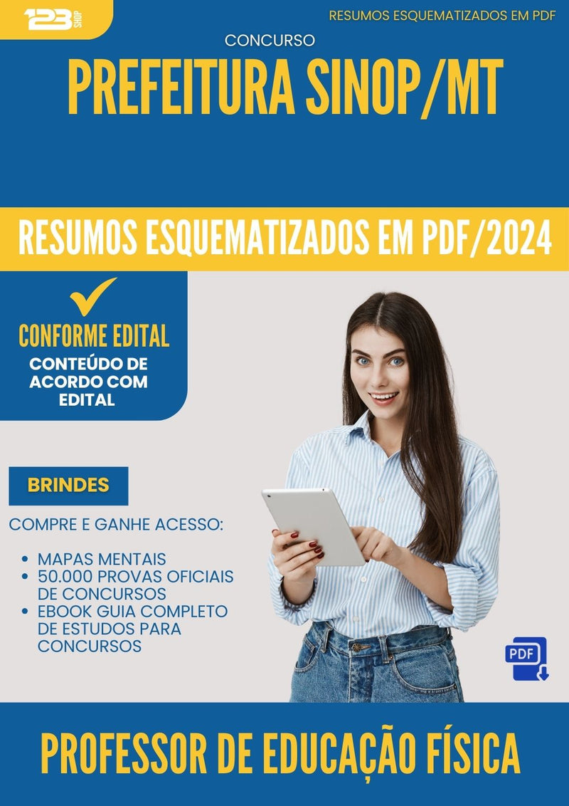 Resumos Esquematizados para Concurso Professor De Educacao Fisica da Prefeitura Sinop Mt 2025 - Conteúdo de Acordo com Edital