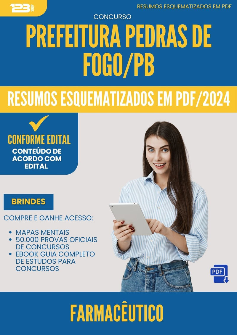 Resumos Esquematizados para Concurso Farmaceutico da Prefeitura Pedras De Fogo Pb 2025 - Conteúdo de Acordo com Edital