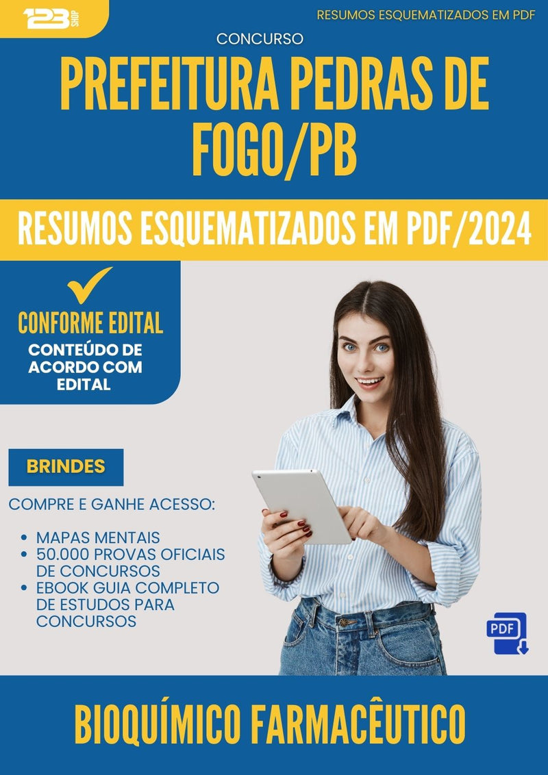 Resumos Esquematizados para Concurso Bioquimico Farmaceutico da Prefeitura Pedras De Fogo Pb 2025 - Conteúdo de Acordo com Edital