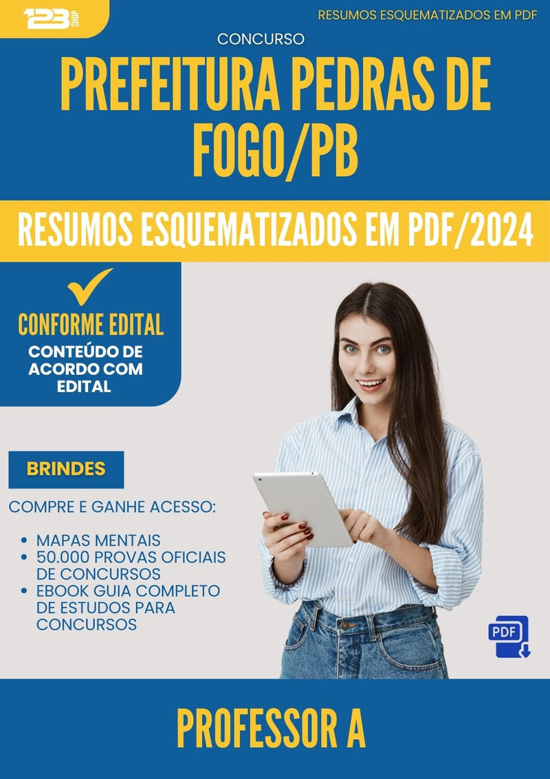 Resumos Esquematizados para Concurso Professor A da Prefeitura Pedras De Fogo Pb 2025 - Conteúdo de Acordo com Edital