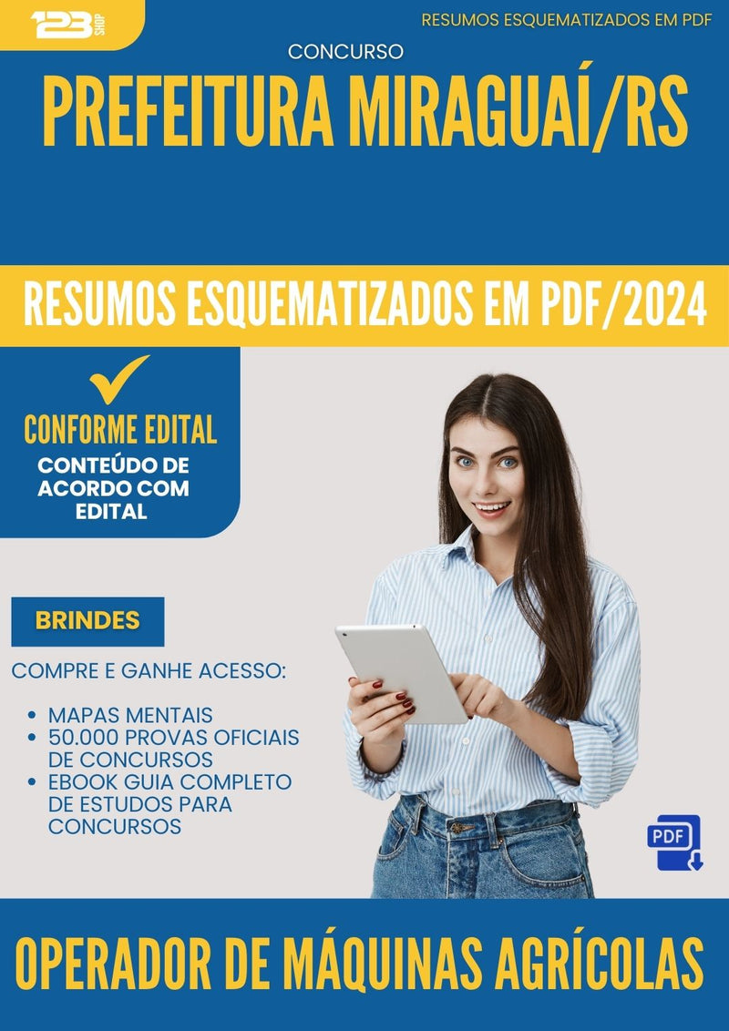 Resumos Esquematizados para Concurso Operador De Maquinas Agricolas da Prefeitura Miraguai Rs 2025 - Conteúdo de Acordo com Edital