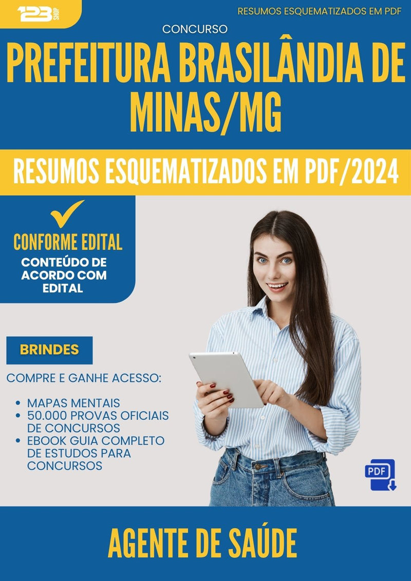 Resumos Esquematizados para Concurso Agente De Saude da Prefeitura Brasilandia De Minas Mg 2025 - Conteúdo de Acordo com Edital