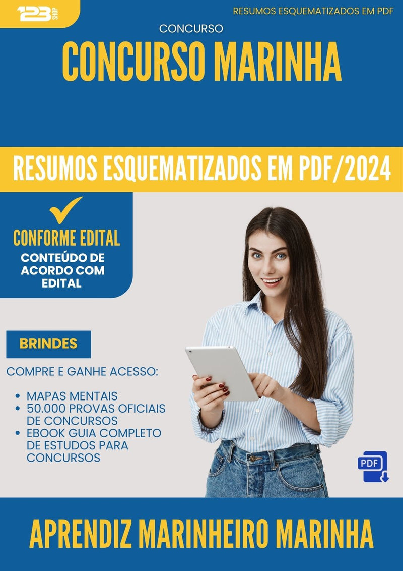 Resumos Esquematizados para Concurso Aprendiz Marinheiro Marinha 2025 - Conteúdo de Acordo com Edital