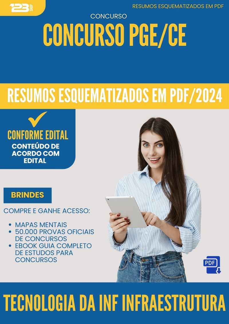 Resumos Esquematizados para Concurso Tecnologia Da Informacao Infraestrutura Pge Ce 2025 - Conteúdo de Acordo com Edital