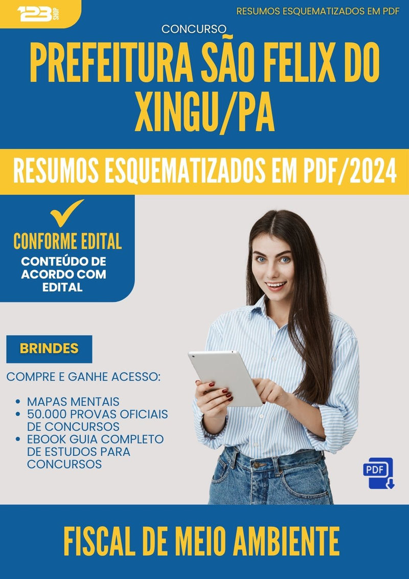 Resumos Esquematizados para Concurso Fiscal De Meio Ambiente da Prefeitura Sao Felix Do Xingu Pa 2025 - Conteúdo de Acordo com Edital