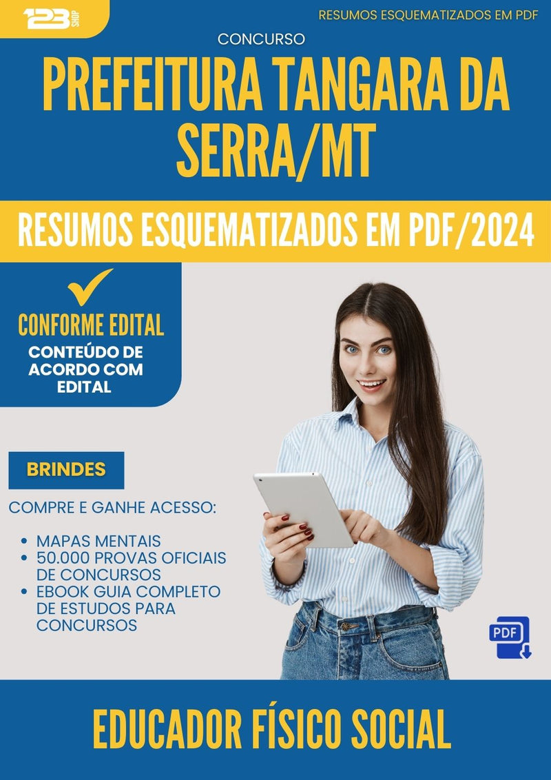 Resumos Esquematizados para Concurso Educador Fisico Social Tangara Da da Prefeitura Serra Mt 2024 - Conteúdo de Acordo com Edital