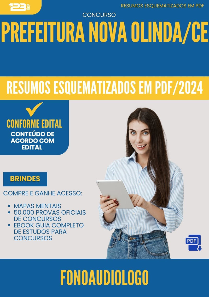 Resumos Esquematizados para Concurso Fonoaudiologo da Prefeitura Nova Olinda Ce 2025 - Conteúdo de Acordo com Edital