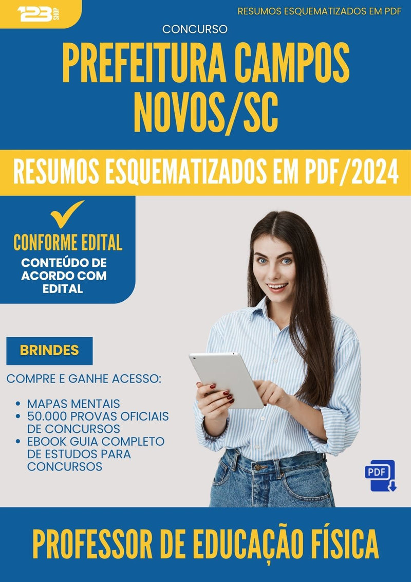 Resumos Esquematizados para Concurso Professor De Educacao Fisica da Prefeitura Campos Novos Sc 2025 - Conteúdo de Acordo com Edital