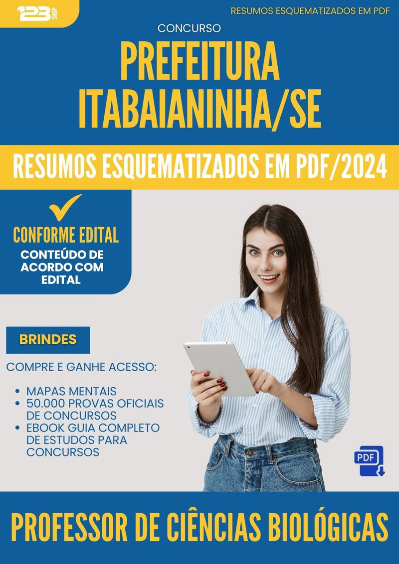 Resumos Esquematizados para Concurso Professor De Ciencias Biologicas da Prefeitura Itabaianinha Se 2025 - Conteúdo de Acordo com Edital