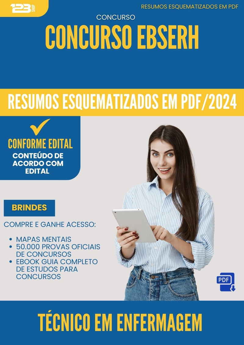 Resumos Esquematizados para Concurso Tecnico Em Enfermagem Ebserh 2025 - Conteúdo de Acordo com Edital