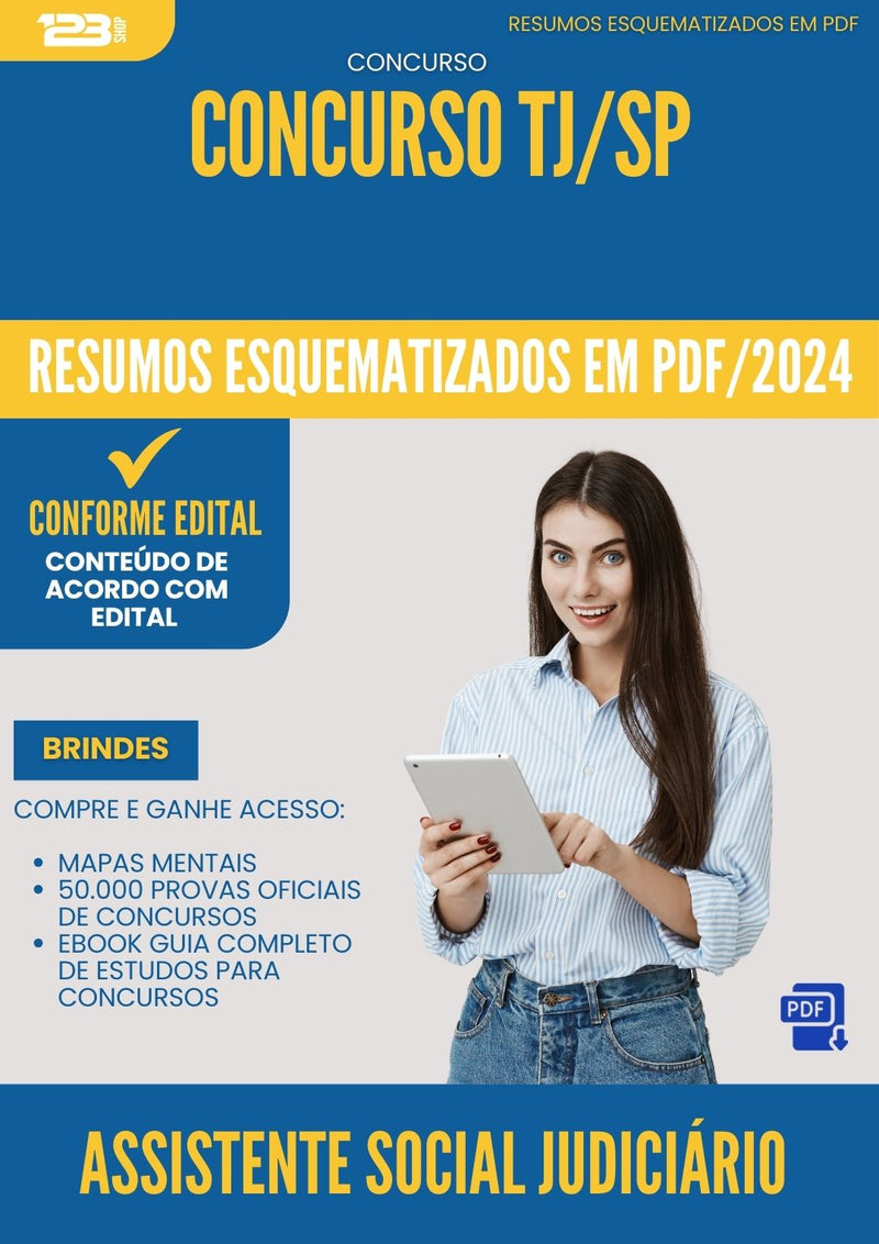Resumos Esquematizados para Concurso Assistente Social Judiciario Tj Sp 2025 - Conteúdo de Acordo com Edital