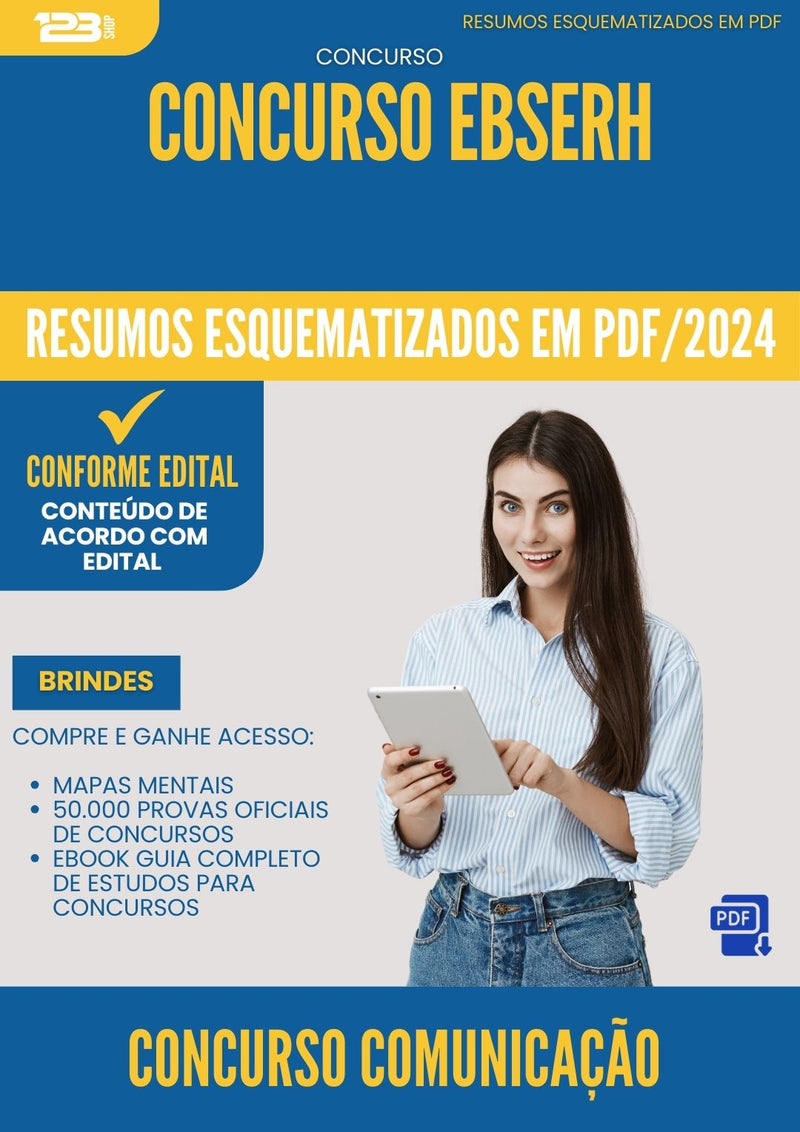 Resumos Esquematizados para Concurso Comunicacao Ebserh 2025 - Conteúdo de Acordo com Edital