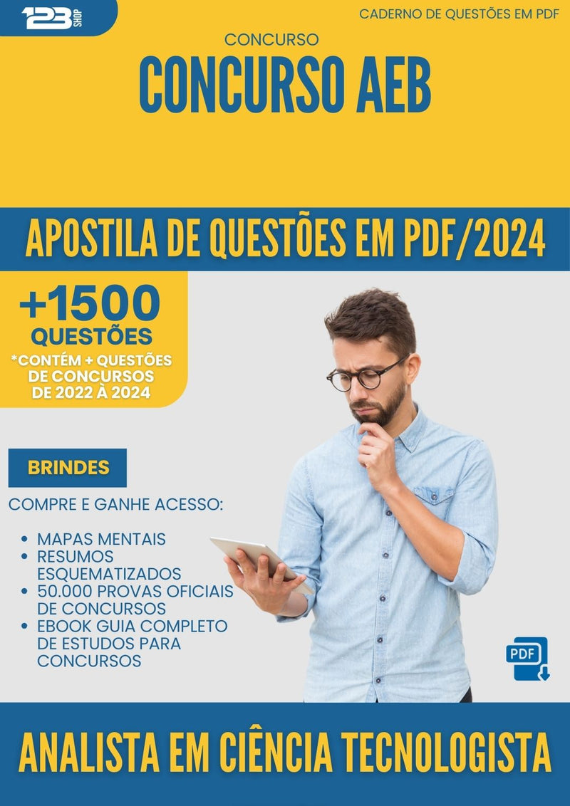 Apostila de Questões para Concurso Analista Em Ciencia Tecnologista Junior Aeb 2025 - Mais de 1.500 Questões