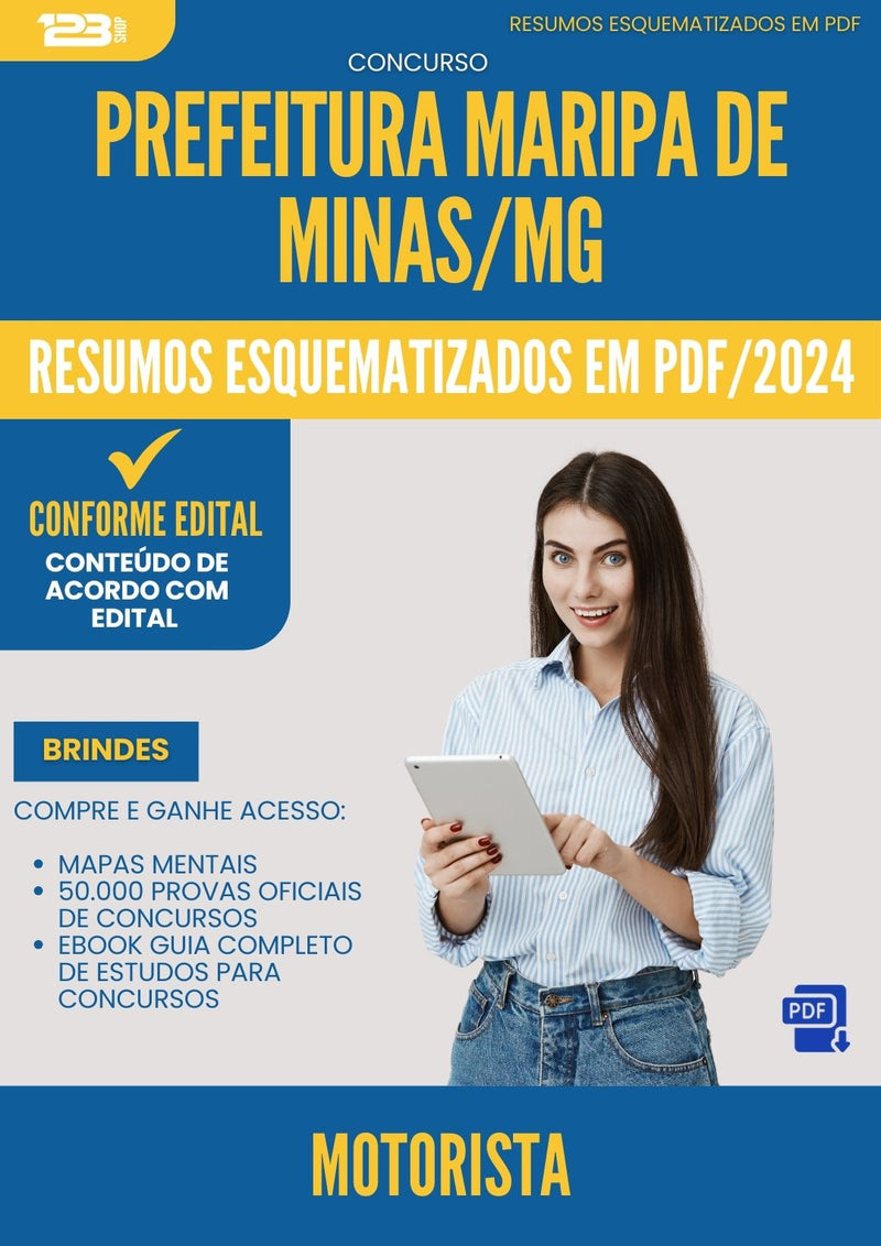 Resumos Esquematizados para Concurso Motorista da Prefeitura Maripa De Minas Mg 2025 - Conteúdo de Acordo com Edital