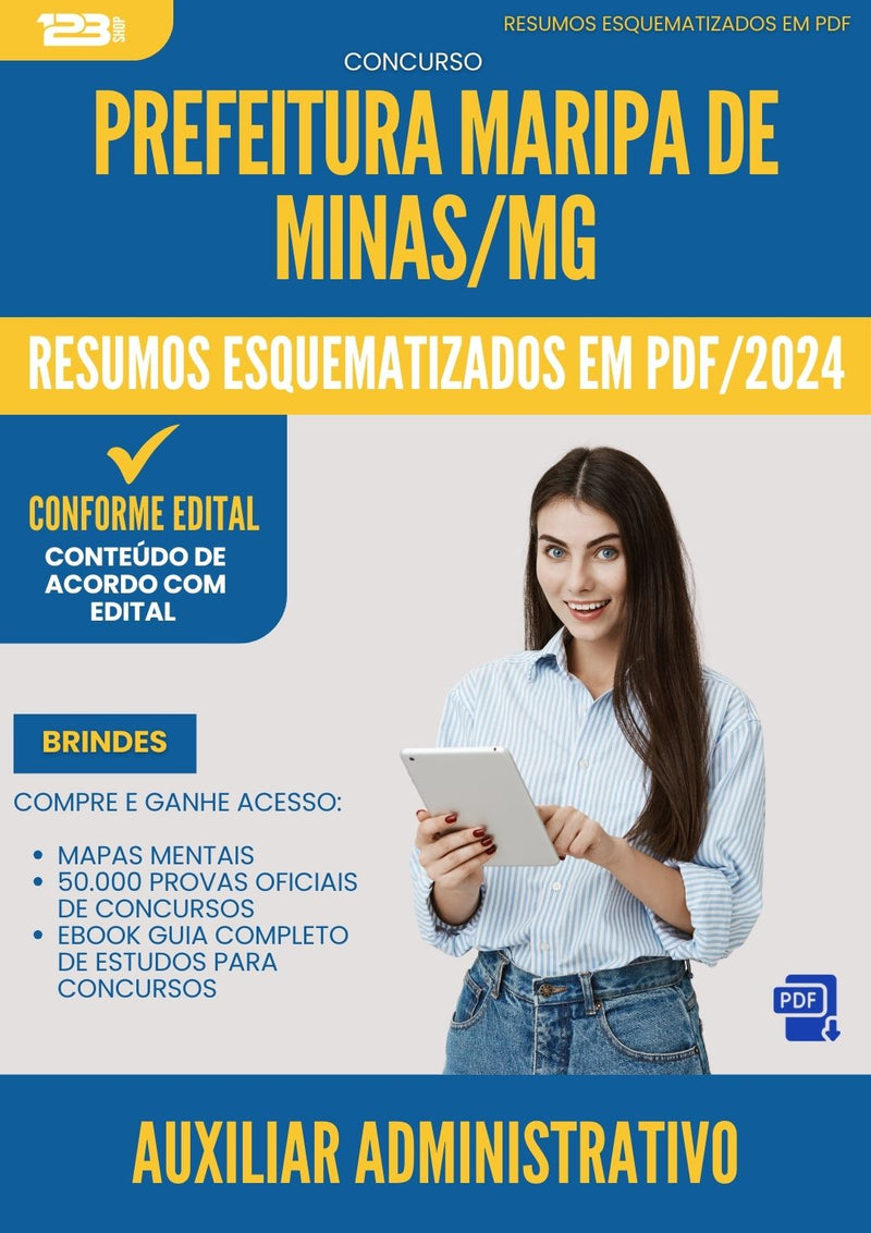 Resumos Esquematizados para Concurso Auxiliar Administrativo da Prefeitura Maripa De Minas Mg 2025 - Conteúdo de Acordo com Edital